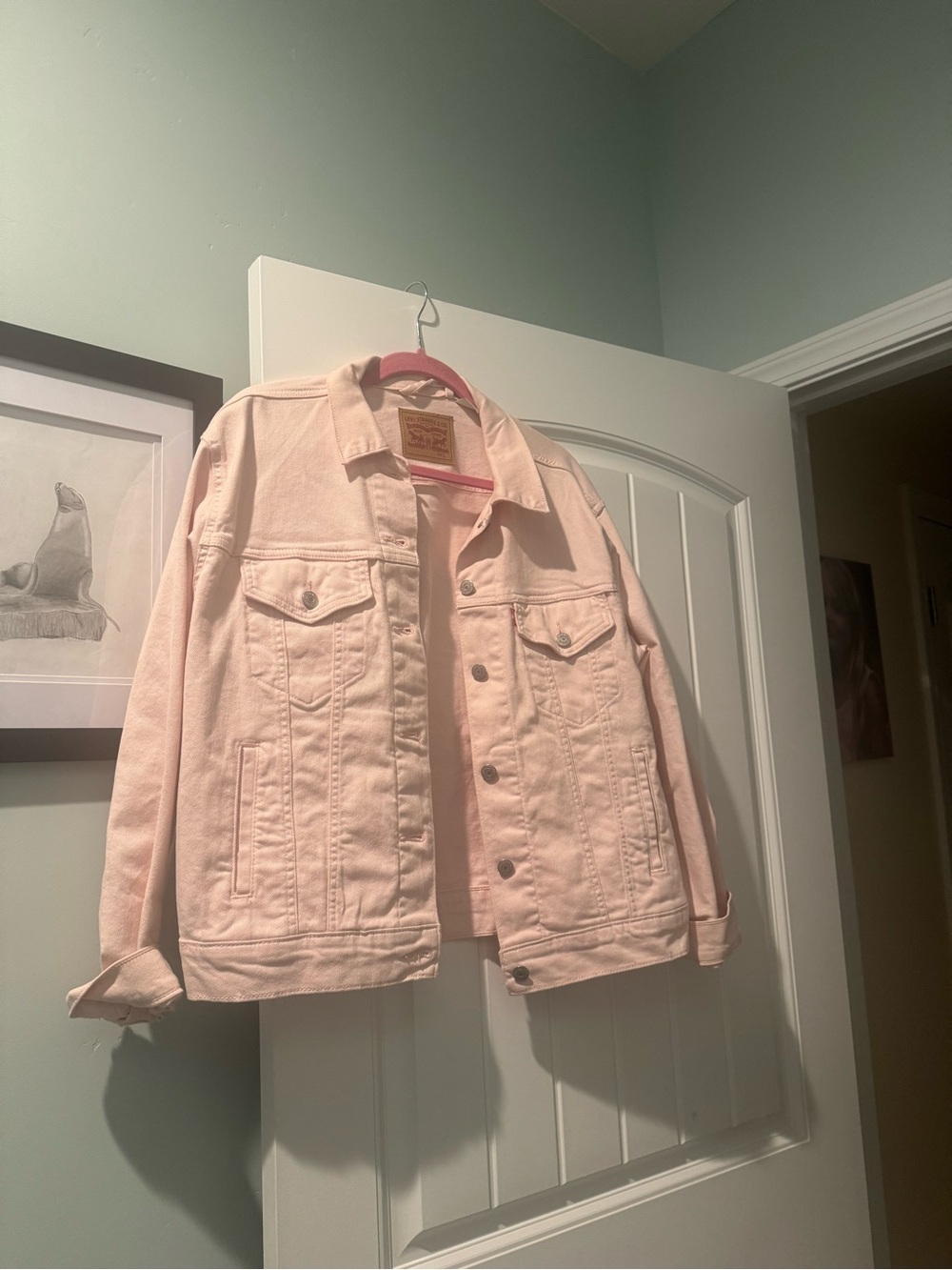 Levi's Light Pink Denim Jacket - Button-Front Jean Coat